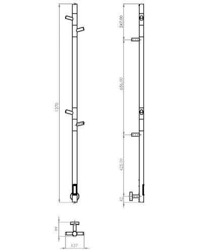 Электрический полотенцесушитель Vincea 15х140 VTD-1DB1E Черный матовый Золото