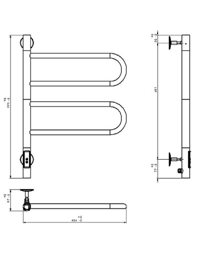 Электрический полотенцесушитель Vincea 44х60 VTD-1R1CE Хром
