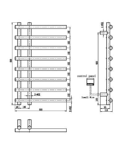 Электрический полотенцесушитель Boheme Uno 722-BR Бронза
