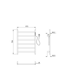 Полотенцесушитель электрический WONZON & WOGHAND, Брашированный никель (WW-A405-BR)
