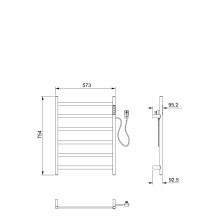 Полотенцесушитель электрический WONZON & WOGHAND, Темный графит (WW-A405-GM)
