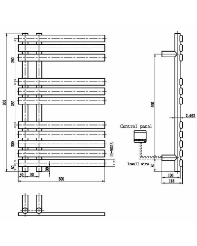 Электрический полотенцесушитель Boheme Venturo 723-GM Оружейная сталь