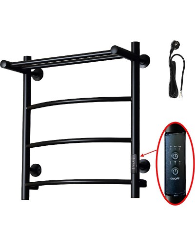 Электрический полотенцесушитель Тругор ПЭК 5П СП 60x50 с полкой Черный