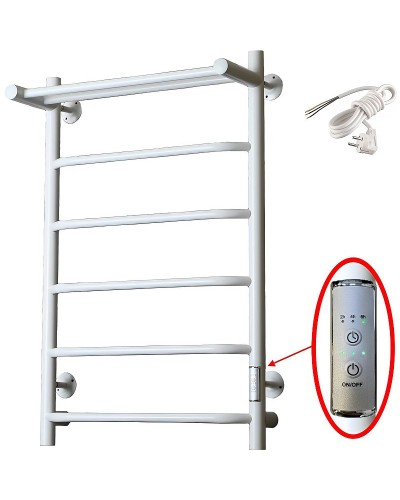 Электрический полотенцесушитель Тругор ПЭК 6П СП 80x50 с полкой Белый