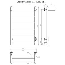 Электрический полотенцесушитель Тругор Аспект ПЭК 1П СП 80x50 с полкой Белый