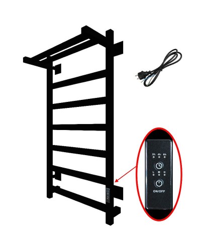 Электрический полотенцесушитель Тругор ПЭК 20квП СП 80x50 с полкой Черный