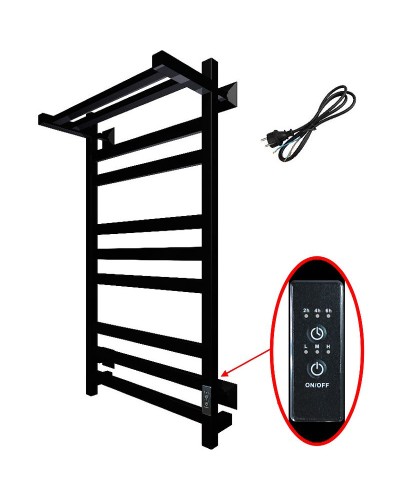 Электрический полотенцесушитель Тругор ПЭК 21квП СП 80x50 с полкой Черный