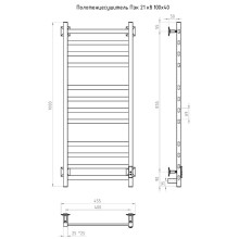 Электрический полотенцесушитель Тругор ПЭК 21кв СП 80x50 Черный