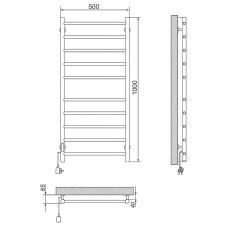 Электрический полотенцесушитель Ника WAY-2 100/50 Черный матовый