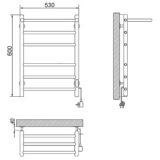 Электрический полотенцесушитель Ника WAY-2 60/50 с полкой Белый матовый