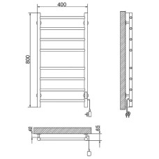 Электрический полотенцесушитель Ника WAY-2 80/40 Черный матовый