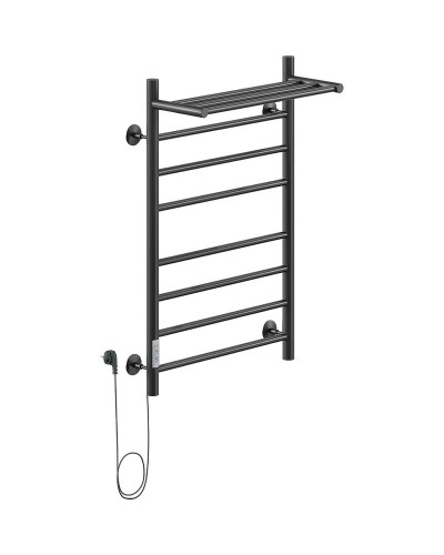 Электрический полотенцесушитель Ника WAY-2 80/50 с полкой Черный матовый