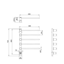 Полотенцесушитель электрический встраиваемый WONZON & WOGHAND, Хром (WW-AL315-CR)