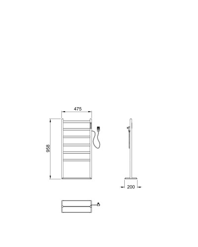 Полотенцесушитель электрический напольный WONZON & WOGHAND, Брашированный никель (WW-A406-BR)