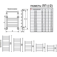 Электрический полотенцесушитель Ника Classic ЛП (г2) 80x60 Хром
