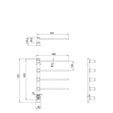 Полотенцесушитель электрический встраиваемый WONZON & WOGHAND, Хром (WW-AL314-CR)