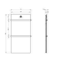 Полотенцесушитель электрический с греющей плитой Серый мрамор WONZON & WOGHAND, Темный графит (WW-A502-GM)