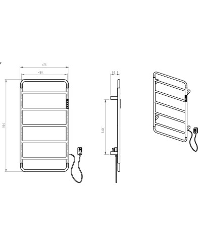 Полотенцесушитель электрический WONZON & WOGHAND, Брашированный никель (WW-AL202-BR)