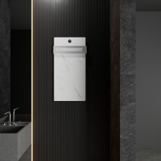 Полотенцесушитель электрический с греющей плитой Белый мрамор WONZON & WOGHAND, Брашированный никель (WW-A501-BR)