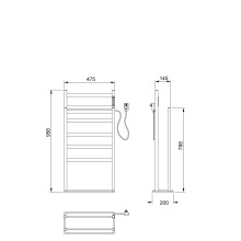 Полотенцесушитель электрический напольный WONZON & WOGHAND, Брашированный никель (WW-A407-BR)