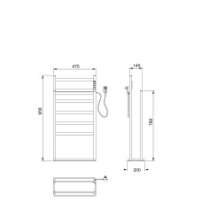 Полотенцесушитель электрический напольный WONZON & WOGHAND, Брашированный никель (WW-A407-BR)