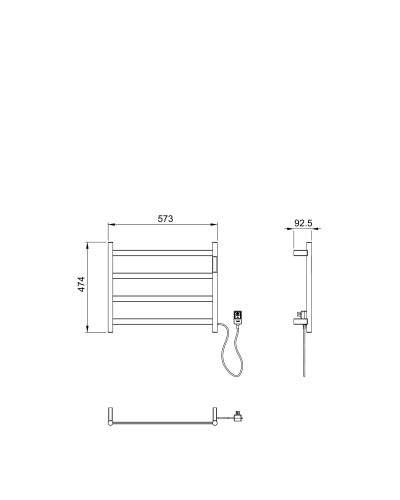 Полотенцесушитель электрический WONZON & WOGHAND, Темный графит (WW-A404-GM)