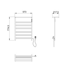 Полотенцесушитель электрический с полкой WONZON & WOGHAND, Темный графит (WW-A403-GM)
