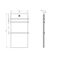 Полотенцесушитель электрический с греющей плитой Белый мрамор WONZON & WOGHAND, Брашированный никель (WW-A503-BR)