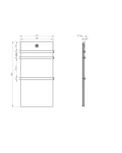 Полотенцесушитель электрический с греющей плитой Белый мрамор  WONZON & WOGHAND, Темный графит (WW-A503-GM)