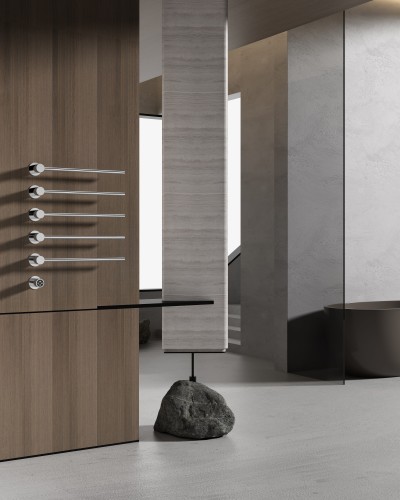 Полотенцесушитель электрический встраиваемый WONZON & WOGHAND, Брашированный никель (WW-AL315-BR)