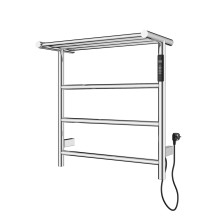 Полотенцесушитель электрический с полкой WONZON & WOGHAND, Хром (WW-AL402-CR)