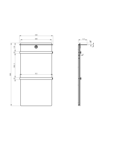 Полотенцесушитель электрический с греющей плитой Черный мрамор WONZON & WOGHAND, Темный графит (WW-A504-GM)