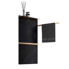 Полотенцесушитель электрический с греющей плитой Черный мрамор WONZON & WOGHAND, Темный графит (WW-A504-GM)