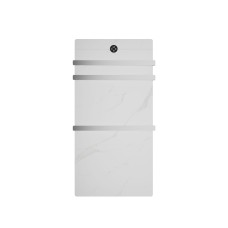 Полотенцесушитель электрический с греющей плитой Белый мрамор WONZON & WOGHAND, Брашированный никель (WW-A503-BR)