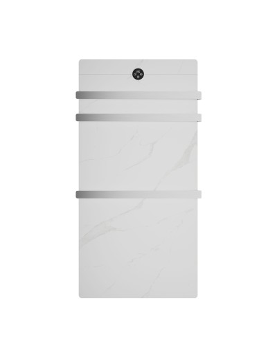 Полотенцесушитель электрический с греющей плитой Белый мрамор WONZON & WOGHAND, Брашированный никель (WW-A503-BR)