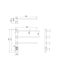 Полотенцесушитель электрический встраиваемый WONZON & WOGHAND, Хром (WW-AL313-CR)