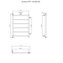 Водяной полотенцесушитель Тругор Аспект 1 ПМ 80x50 Хром
