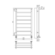 Водяной полотенцесушитель Terminus Контур П8 400х900 4660059582481 с полкой Хром