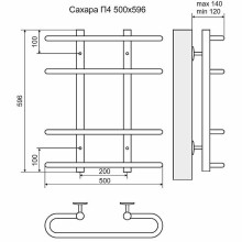 Водяной полотенцесушитель Terminus Сахара П4 500x596 4670030723178 Хром