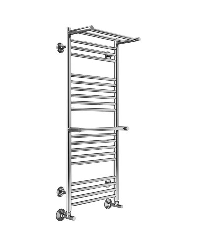 Водяной полотенцесушитель Terminus Аврора П20 400x1010 4660059582153 с полкой Хром