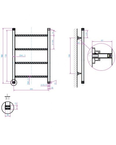 Водяной полотенцесушитель Boheme Provanse 703 Бронза
