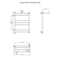 Водяной полотенцесушитель Тругор Аспект 3 П ПМ L 80x40 с полкой Хром