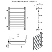 Водяной полотенцесушитель Тругор Блиц ПМ 80x50 Хром