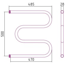 Водяной полотенцесушитель Сунержа Стилье М-образный 500х500 00004-5050 Хром