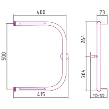 Водяной полотенцесушитель Сунержа Стилье П-образный 500х400 00012-5040 Хром