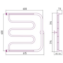Водяной полотенцесушитель Сунержа Стилье Тандем 600х600 00016-6060 Хром