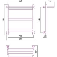 Водяной полотенцесушитель Сунержа Стилье Версия-Н1 600х500 00621-6050 Хром