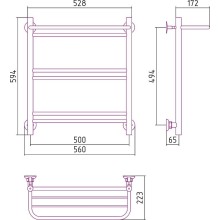 Водяной полотенцесушитель Сунержа Стилье Версия-Н1 600х500 00621-6050 Хром