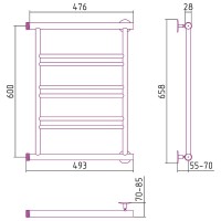 Водяной полотенцесушитель Сунержа Стилье Минор 600х500 00601-6050 Хром