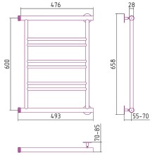 Водяной полотенцесушитель Сунержа Стилье Минор 600х500 00601-6050 Хром